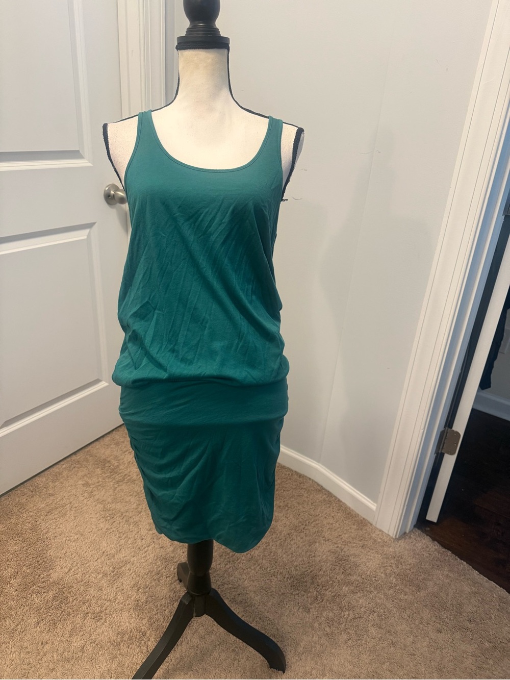 Michael Stars Green Ruched Blouson Tank Dress XS